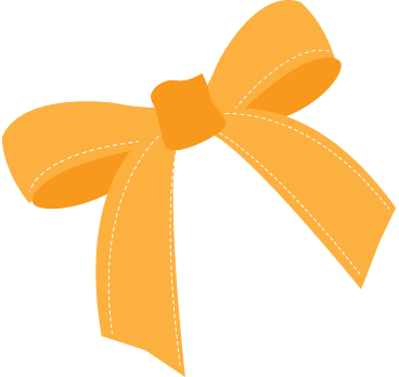 At The Party - Orange Bow Png (368x347), Png Download