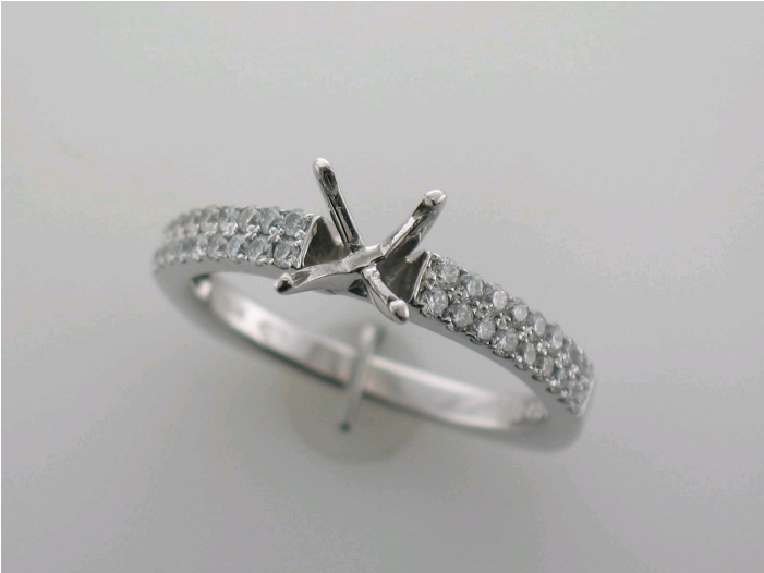 14k White Gold Diamond Mounting - Pre-engagement Ring (700x700), Png Download