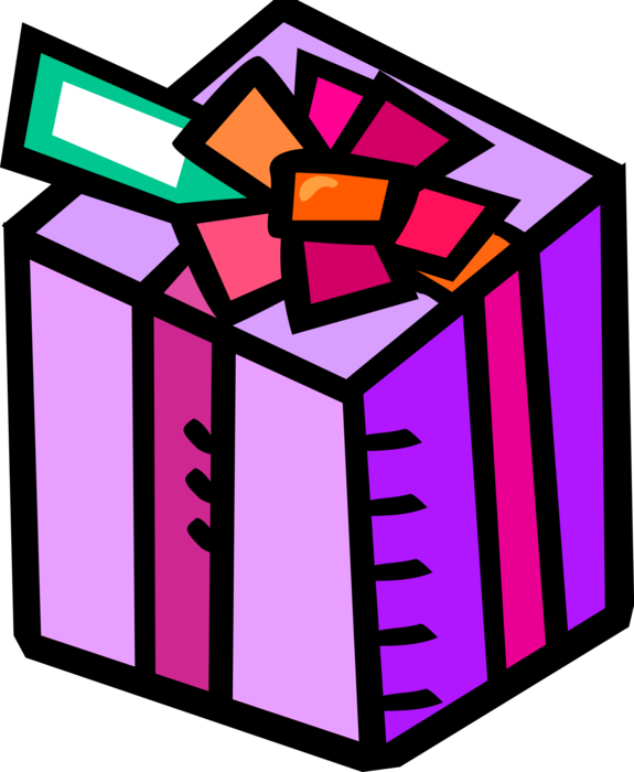Vector Illustration Of Gift Wrapped Christmas Or Birthday - Geburtstagsgeschenk Clipart (575x700), Png Download