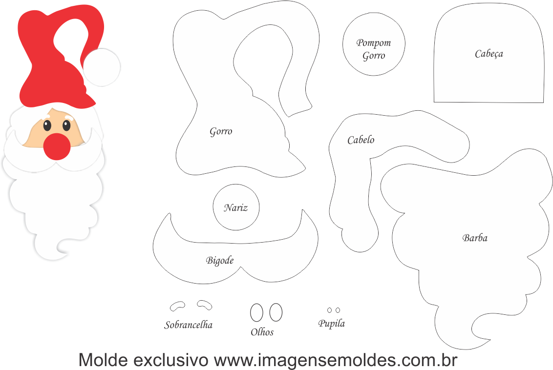 Papai Noel Porta - Line Art (1200x820), Png Download