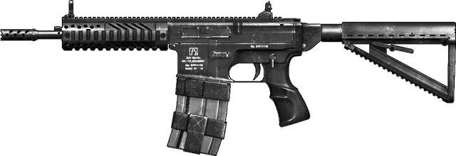 Image Ar 15 Double Barrel High Resolution Png Combat - Mp5 22lr California (640x220), Png Download