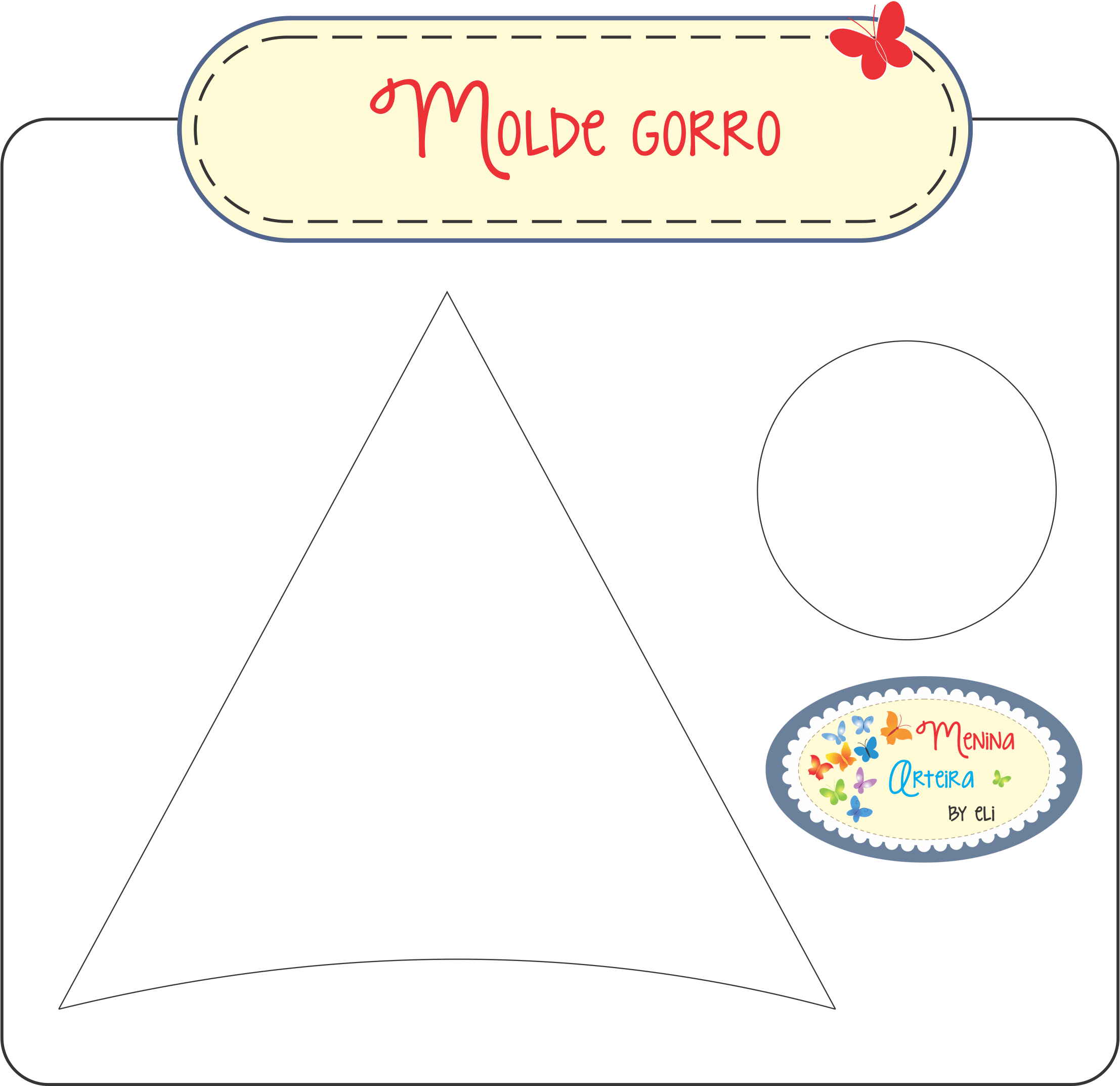 Guirlanda Molde-gorro - Felt (2214x2146), Png Download