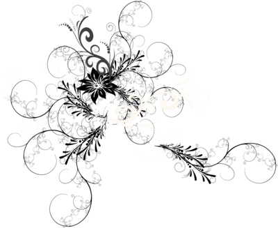 White Flower Vector Png Blanco Y Negro Florales Psd, - Floral Blanco Y Negro Png (400x327), Png Download