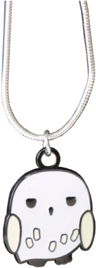 Kawaii Hedwig Necklace - Harry Potter Cutie Hedwig Owl Enamel Slider Charm Pendant (422x480), Png Download