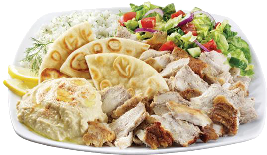 Plates - Chicken Shawarma Platter Png (537x312), Png Download