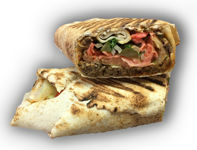 Beef Shawarma Sandwich - Toasted Shawarma (688x526), Png Download