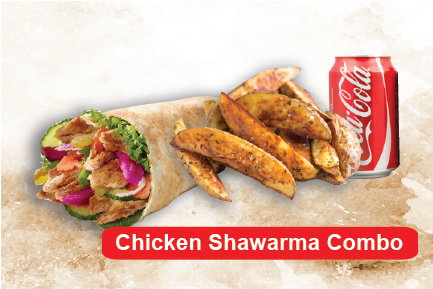 Chicken Shawarma Wrap Combo - Coca-cola (629x352), Png Download