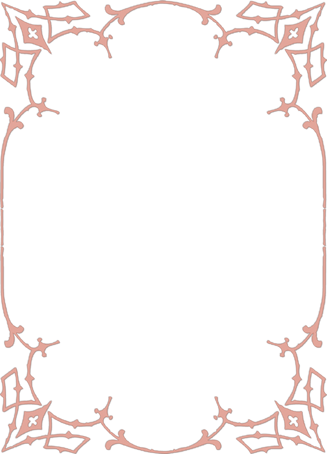Rosy Filigree Frame - Decorative Frames Transparent Background (529x735), Png Download