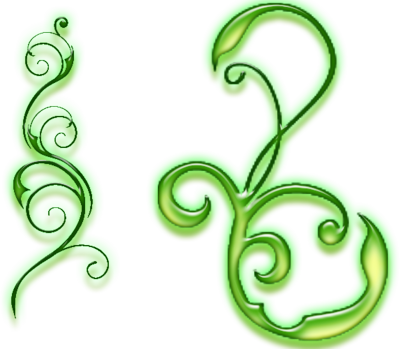 Filigree Border Png Vector Plants Grafpedia Flower - Swirl Glow Png Transparent Green (400x349), Png Download