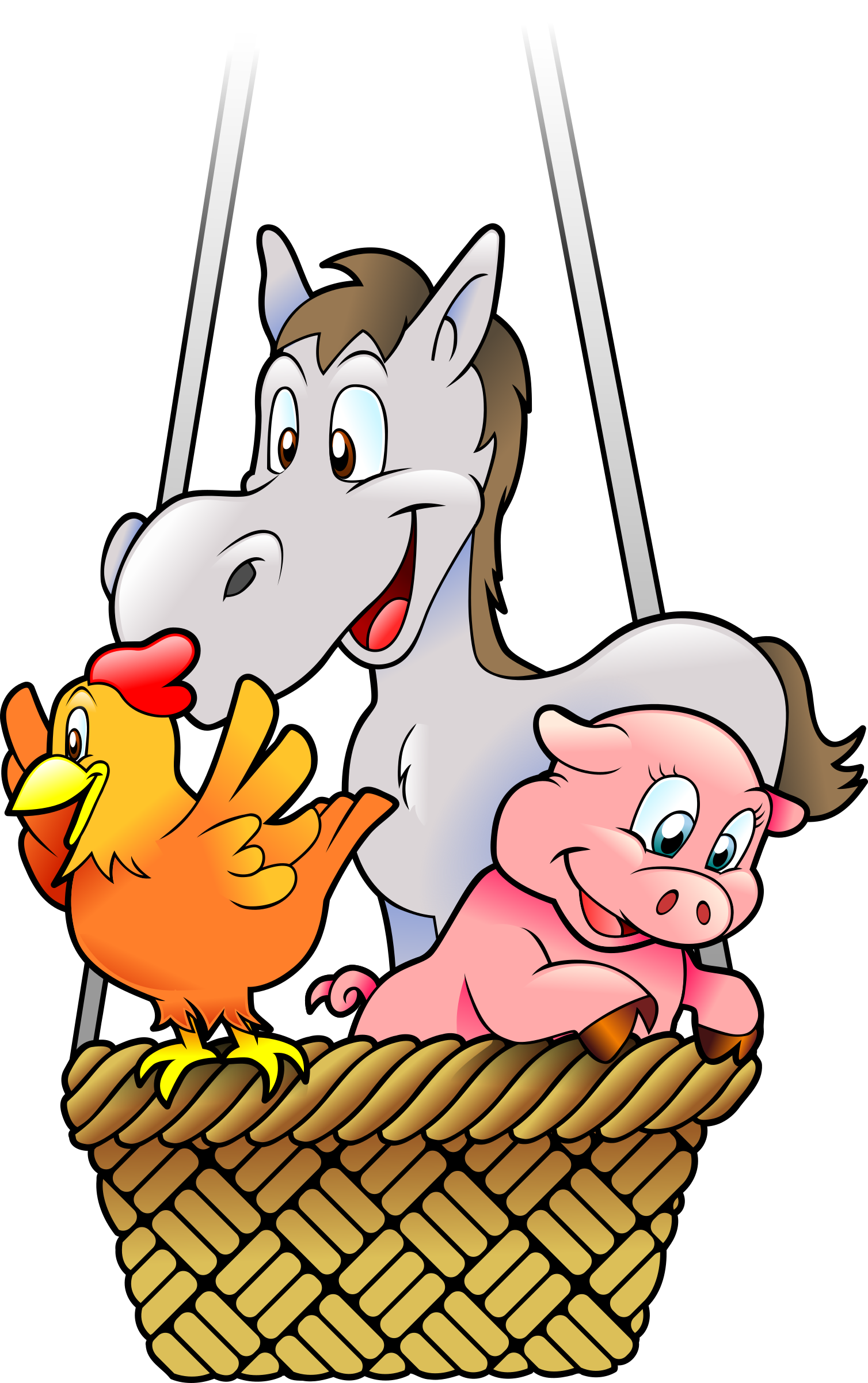 This Free Icons Png Design Of Farm's Animals In A Balloon (1508x2400), Png Download