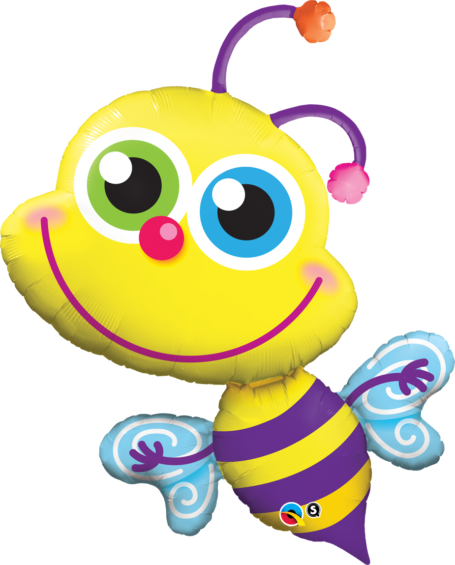 Large Foil Balloon Animal Bee - 40" Shape Beaming Bee - Mylar Balloons Foil (925x1149), Png Download