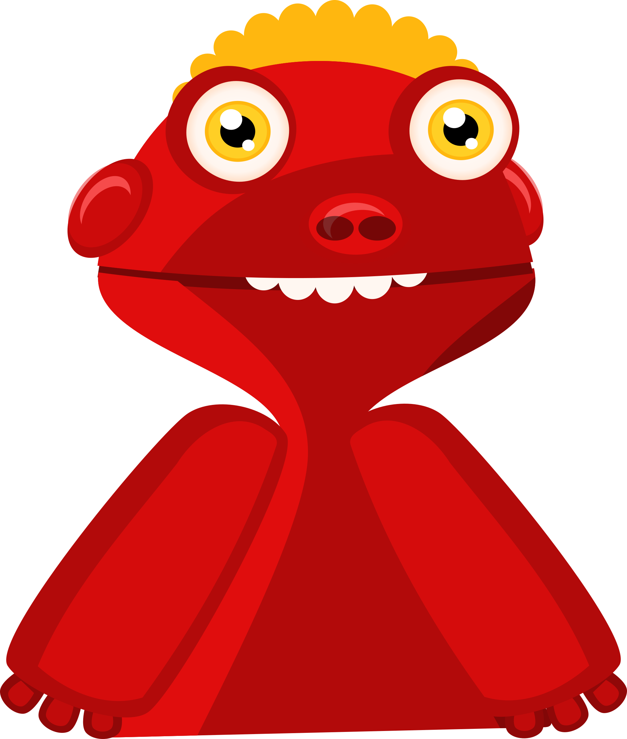 Big Image - Red Cartoon Characters Transparent (2035x2400), Png Download