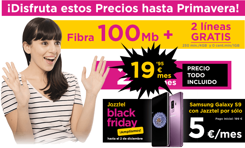 Oferta Especial Jazztel Fibra Más Móvil - Grupo Másmovil (875x526), Png Download