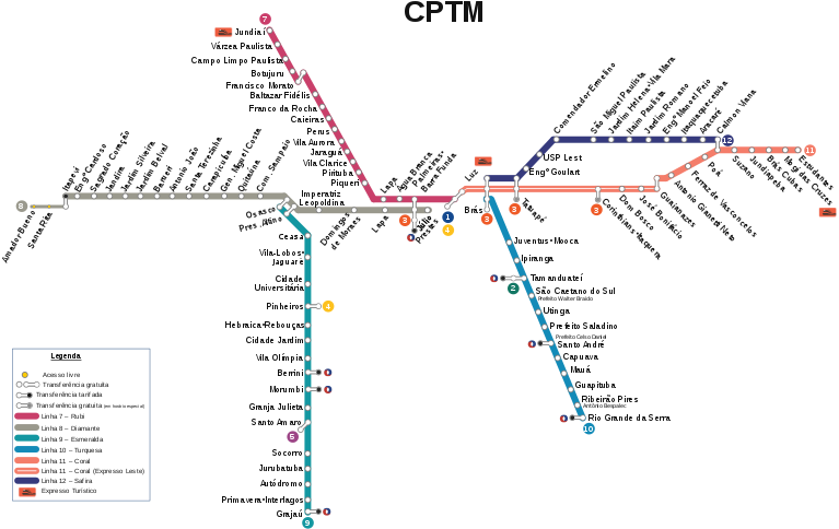 Linhas Cptm 070318 - Cptm Barueri (800x491), Png Download
