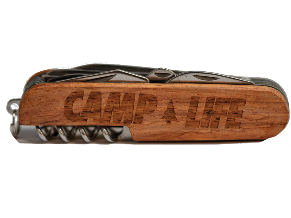 "camp Life" 13-function Wood Swiss Army Knife - Swiss Army Knife (1024x1024), Png Download