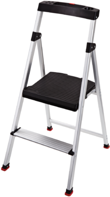 Step Stools, Ladders And Climbing Equipment - Rubbermaid 2-step Aluminum Step Stool (420x420), Png Download