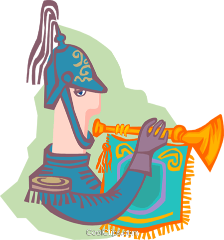 Trumpet Announcer Royalty Free Vector Clip Art Illustration - Cartoon (449x480), Png Download