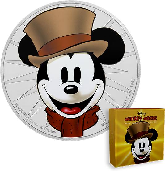 Disney Mickey Mouse Through The Ages - 2017 Disney Mickey's Christmas Carol 1oz Silver Coin (570x570), Png Download