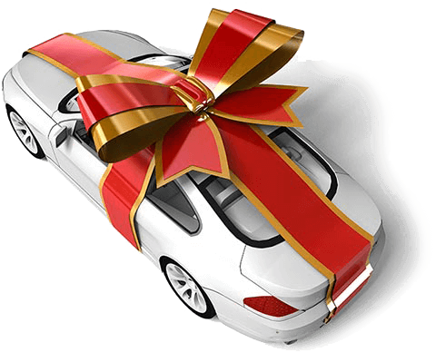 Car In Gift Wrap - Car Gift Wrap Png (480x388), Png Download