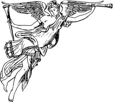 Angel Herald Heraldry Horn Trumpet Winged - Heráldica Ángel (375x340), Png Download