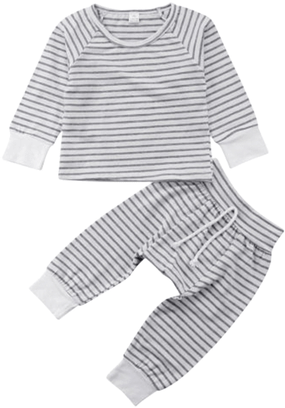 Black & White Stripe Clothing Set - Clothing (600x600), Png Download