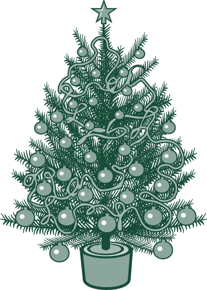 Christmas Tree Vector (426x597), Png Download
