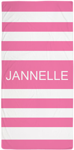 Personalized Pink And White Stripes Beach Towel - Mobile Phone (350x350), Png Download