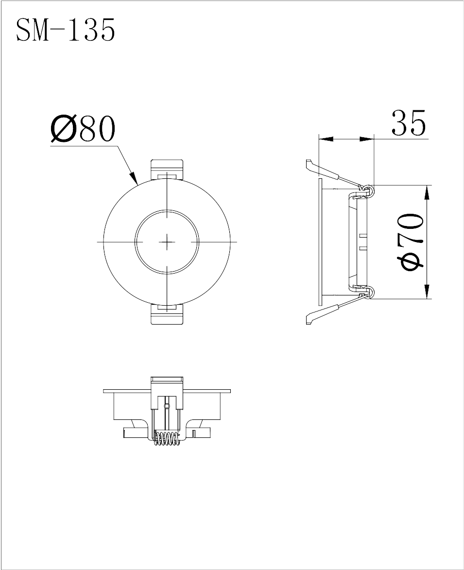 Anti-glare Fixed Downlight - Diagram (1754x1240), Png Download