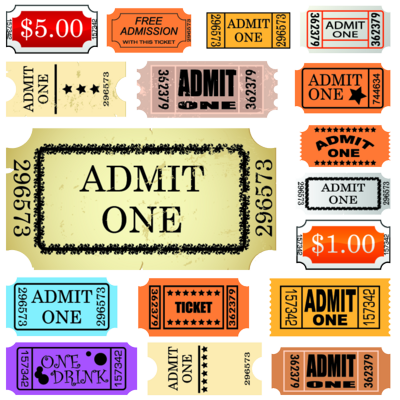 Ticket Template Psd Set Of Admit Tickets Psd, Free - Just The Ticket Organizer By Peter Pauper Press (400x400), Png Download