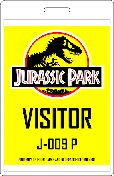 Jurassic Park Visitor Badge Template - Jurassic Park Logo (400x620), Png Download