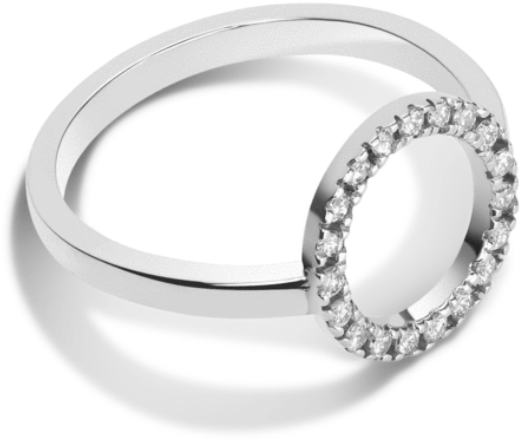 The Diamond Glare White Gold - Diamond Circle Ring With White Diamonds (833x833), Png Download