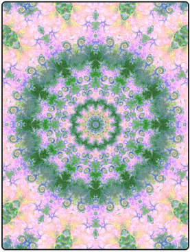 Rose Pink Green Explosion Of Flowers Mandala Blanket - Symbol (500x500), Png Download