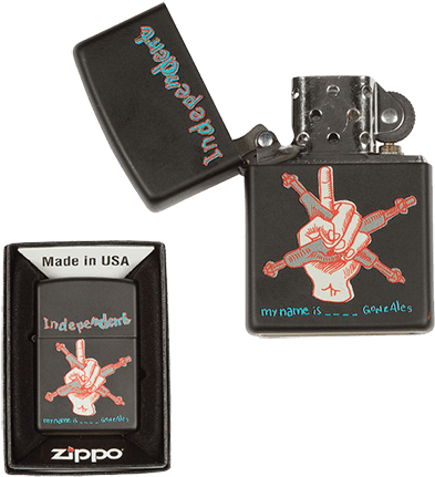 Independent My Name Is Gonzales Matte Black Zippo Lighter (450x450), Png Download