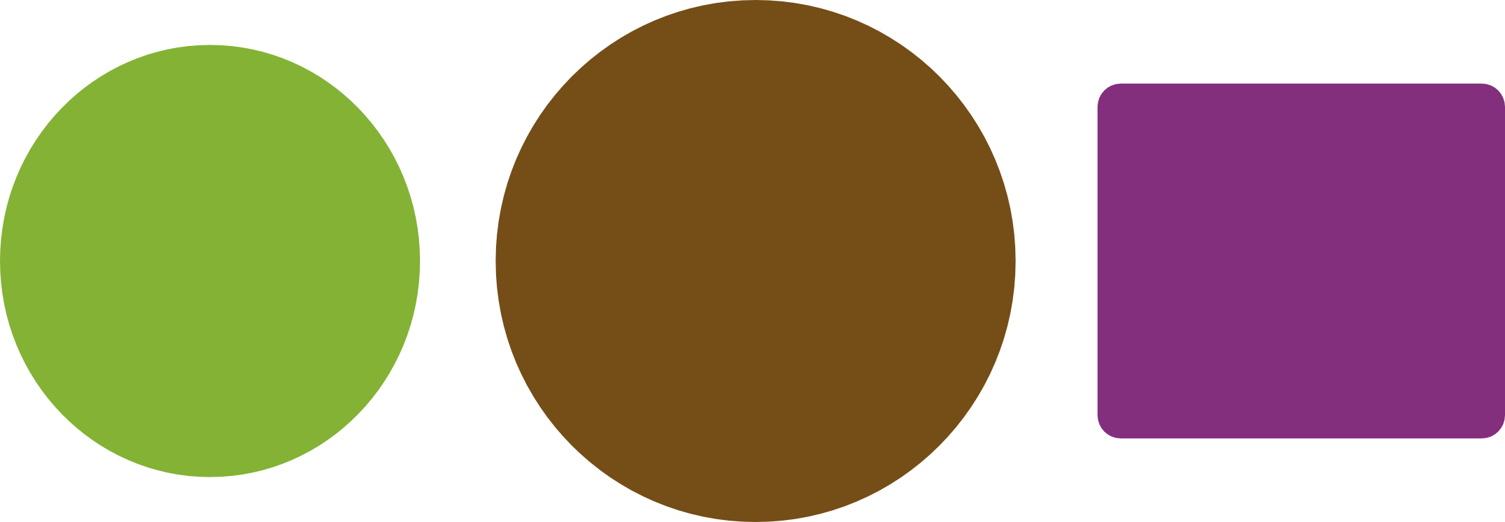 Two Circles And A Square - Brown Circle Transparent Background (2154x748), Png Download