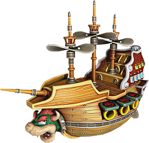 Bowser's Airship - Bowser Boat Png (500x500), Png Download