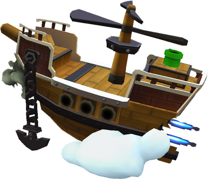 Download Zip Archive - Mario Airship 3d Model (750x650), Png Download