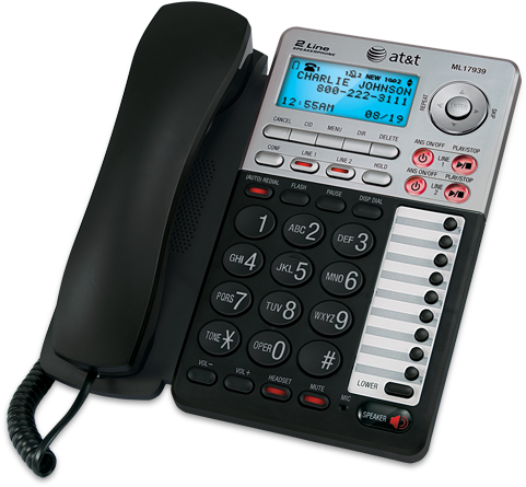 2-line Speakerphone With Caller Id And Digital Answering - At&t 2-line Speakerphone With Caller Id (500x500), Png Download