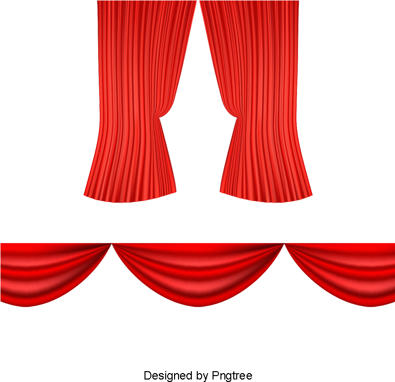 Vector Red Curtain Decoration, Red Curtains, Drapes, - Curtain (800x800), Png Download