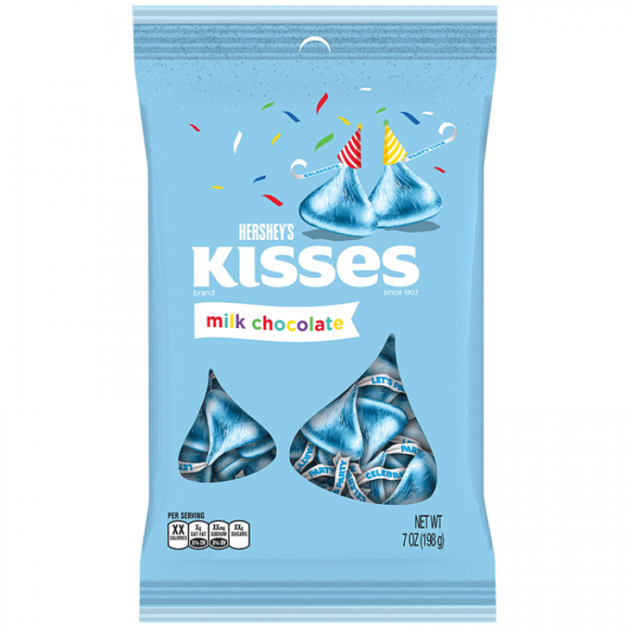Scroll - - Hershey's Milk Chocolate Kisses, Pink - 7 Oz Bag (900x900), Png Download