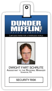 Download Transparent "dwight Schrute The Office Id Badge Shirt ...