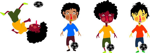 Kids Playing Soccer Hi - Clip Art (600x213), Png Download