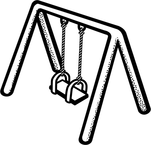 Kid\'s Swing Vector Vectors - Swing Clipart Black And White (500x482), Png Download