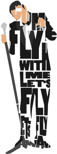 Bleed Area May Not Be Visible - Frank Sinatra Typography Art (500x700), Png Download