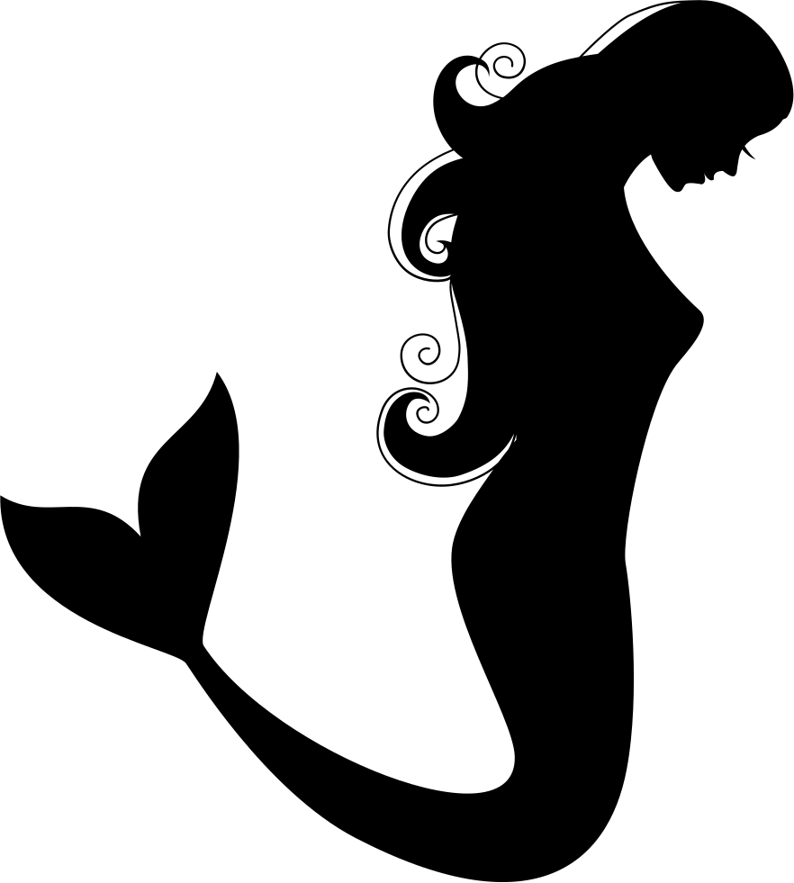 Mermaid Side View Silhouette - Mermaid Silhouette Transparent Background (882x981), Png Download