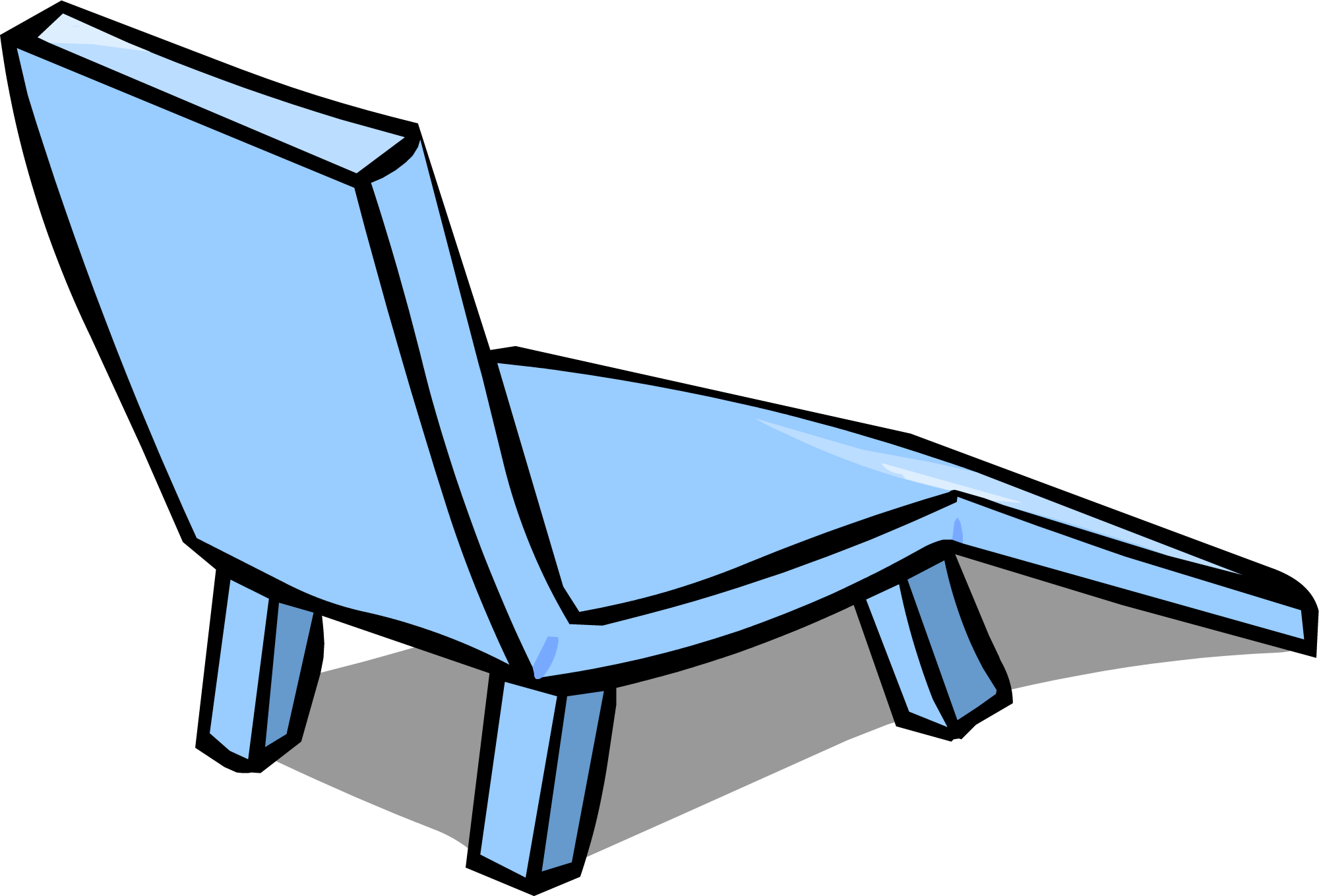 Chair Clipart Deckchair - Deckchair (2000x1359), Png Download