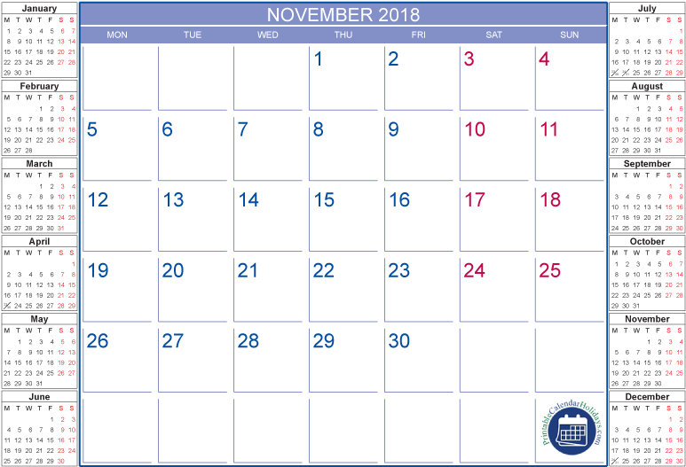 Blank Calendar - February 2018 With Moon Phases (842x595), Png Download