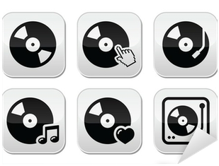 Vinyl Record, Dj Vector Buttons Set Sticker • Pixers® - Sacola Branca Ecológica (all You Need Is Love...) Sacola (400x400), Png Download