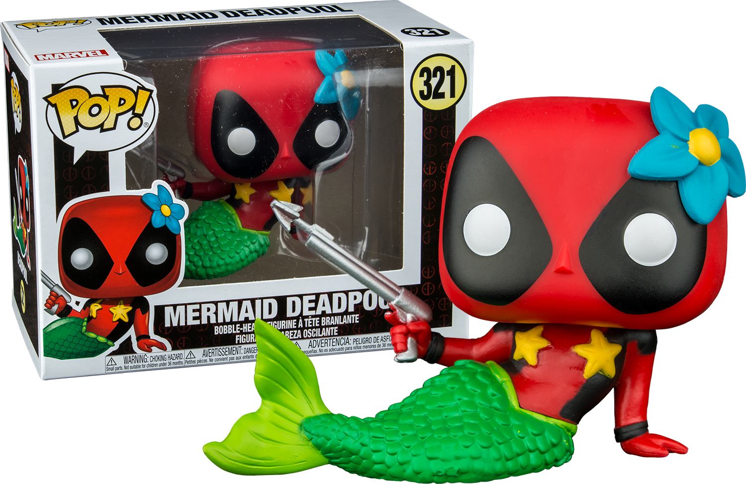 Mermaid Deadpool Funko Pop Vinyl Figure - Deadpool Mermaid Funko Pop (1500x973), Png Download
