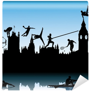 London Skyline With Sport Silhouettes Wall Mural • - Houses Of Parliament (400x400), Png Download