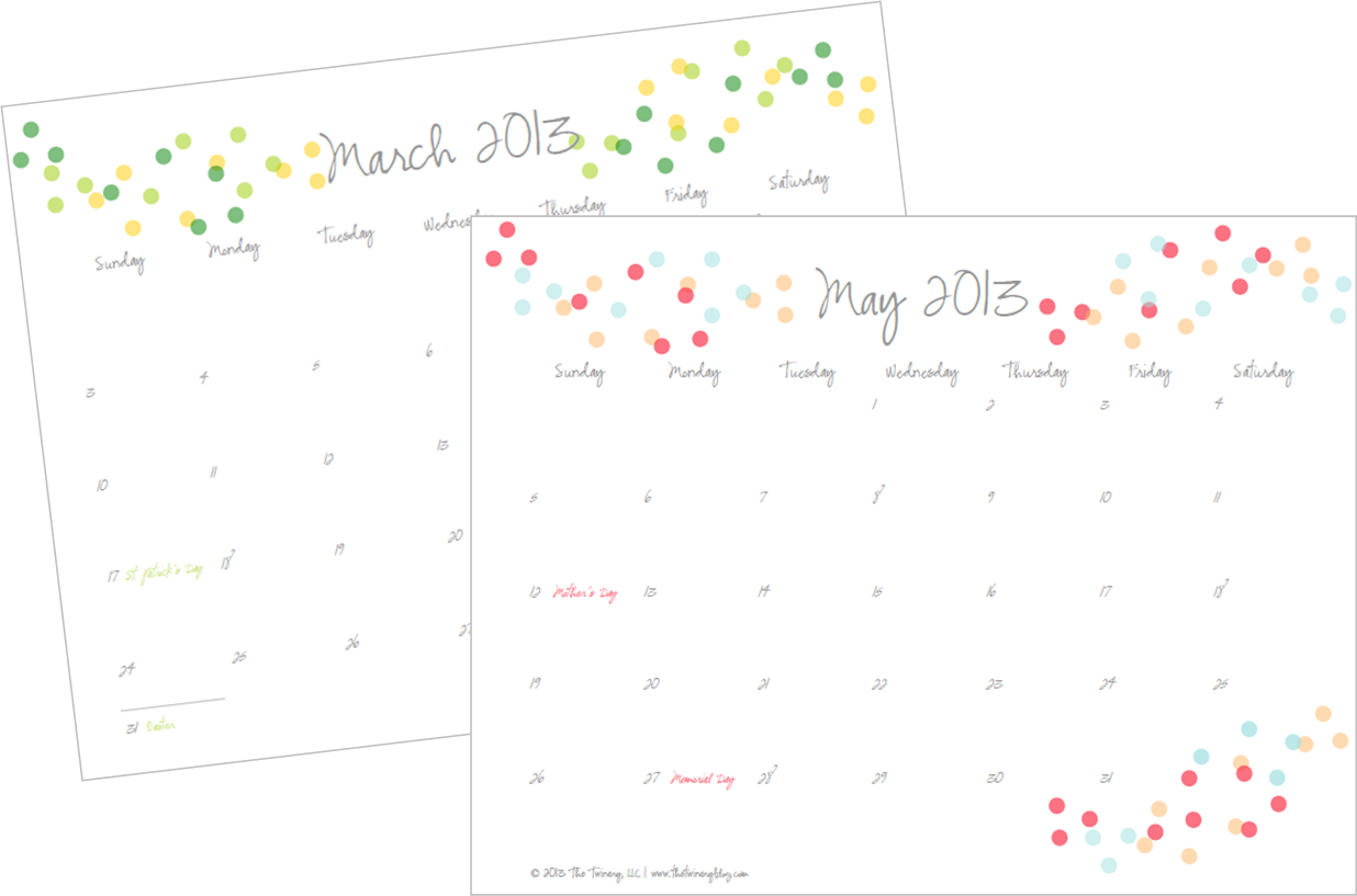 2013 Printable Calendar - Calendar (1236x817), Png Download